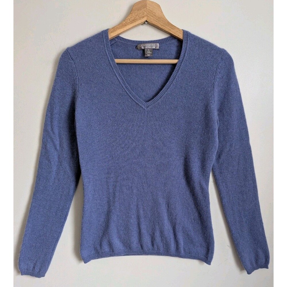 Charter Club Luxury 100% Cashmere Sweater 2 ply Womens Small Dusty Purple V-neck